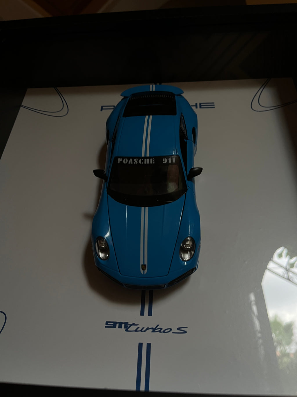 Blue Porsche 911 Turbo S